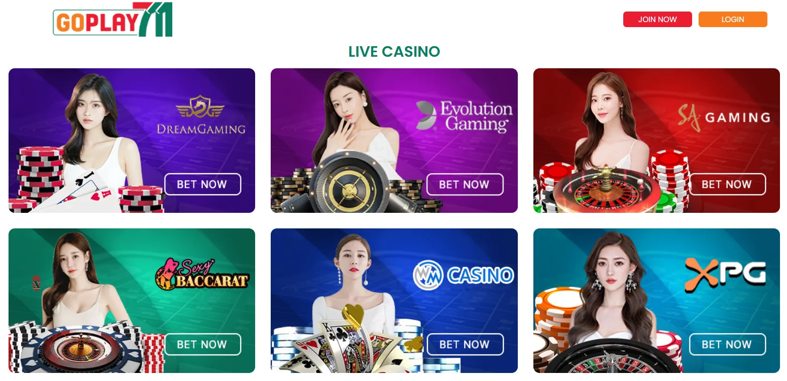 GoPlay711 Live Casino Games